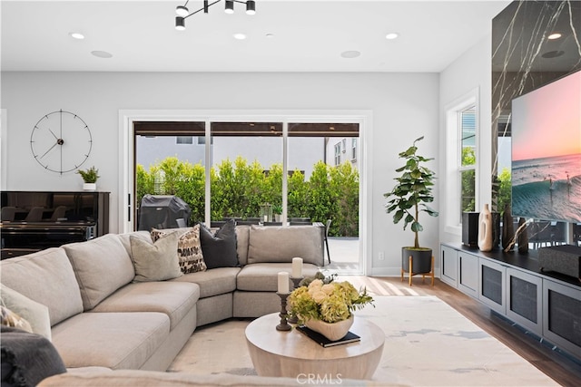 110 Mulberry, Lake Forest, CA 92630 - living area with light wood finished floors and recessed lighting