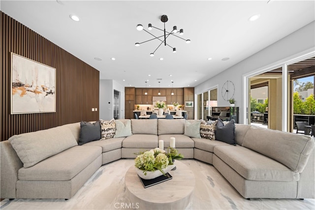 110 Mulberry, Lake Forest, CA 92630 - living area featuring recessed lighting and a chandelier
