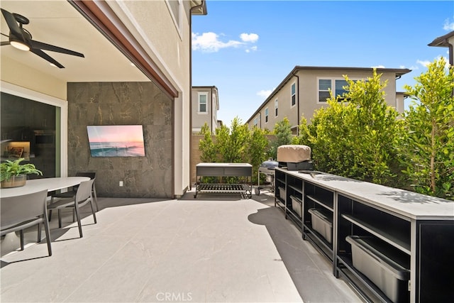 110 Mulberry, Lake Forest, CA 92630 - view of patio / terrace featuring a ceiling fan, outdoor dining area, and area for grilling
