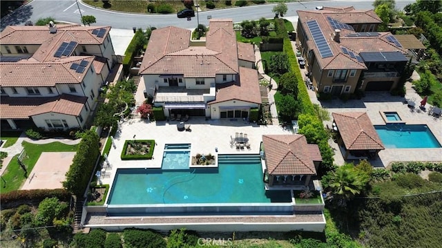 2825 Majestic St, West Covina, CA 91791 - aerial perspective of suburban area featuring a pool area