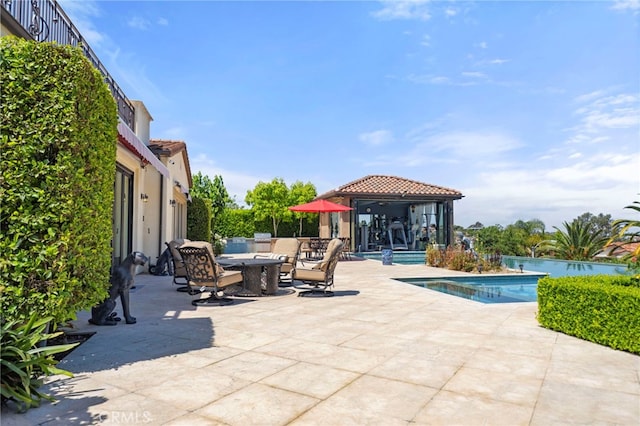 2825 Majestic St, West Covina, CA 91791 - view of patio featuring an outdoor pool