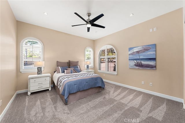 4009 Cerveza Cir, Corona, CA 92881 - carpeted bedroom featuring baseboards, a ceiling fan, and recessed lighting