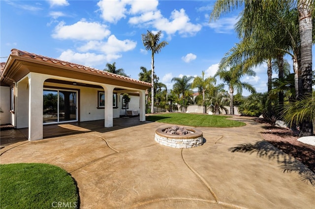 4009 Cerveza Cir, Corona, CA 92881 - view of patio featuring a fire pit