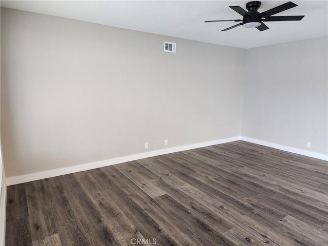 880 S State St, Hemet, CA 92543 - unfurnished room with dark wood-style flooring and a ceiling fan