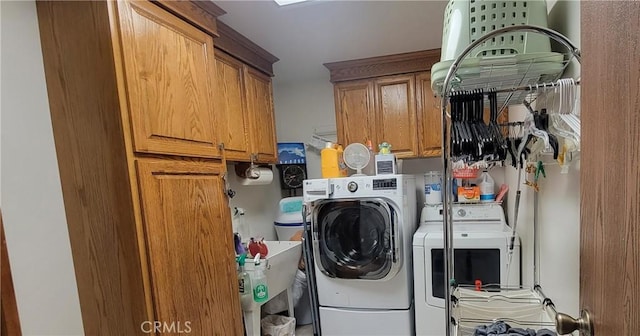 3349 Brookridge Rd, Duarte, CA 91010 - laundry room featuring cabinet space and separate washer and dryer