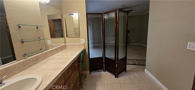 3349 Brookridge Rd, Duarte, CA 91010 - bathroom with vanity, baseboards, and tile patterned floors