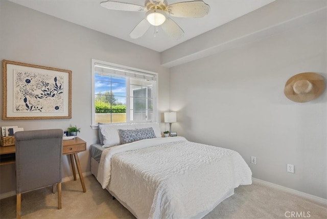 21345 Hawthorne Blvd Unit 126, Torrance, CA 90503 - bedroom featuring carpet, baseboards, and a ceiling fan