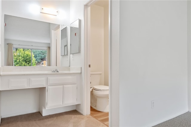 bathroom featuring toilet and vanity