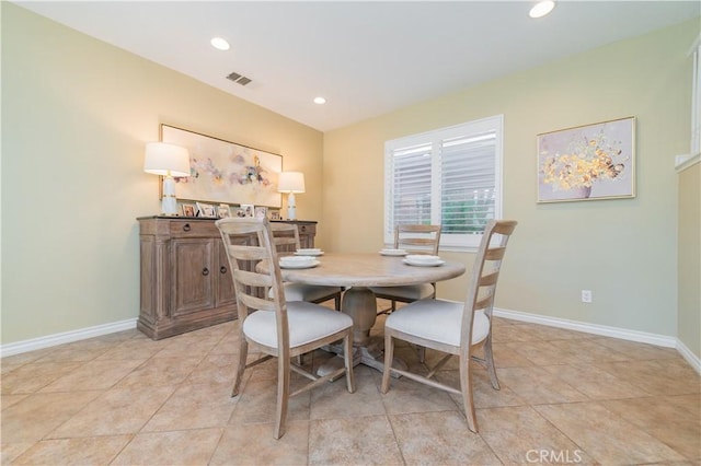 12538 Old Port Ct, Rancho Cucamonga, CA 91739 - dining space with baseboards, light tile patterned floors, and recessed lighting