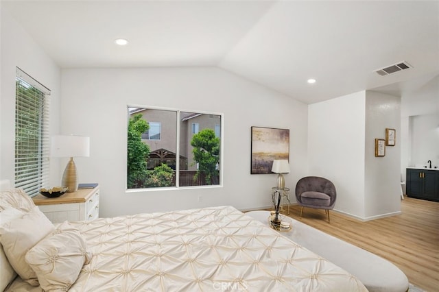 3116 Windhaven Way, Corona, CA 92882 - bedroom featuring wood finished floors, lofted ceiling, multiple windows, recessed lighting, and baseboards