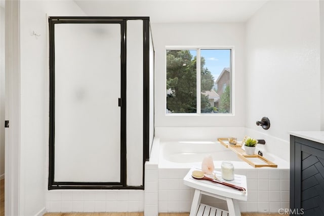 3116 Windhaven Way, Corona, CA 92882 - full bath featuring a shower stall, vanity, and a garden tub