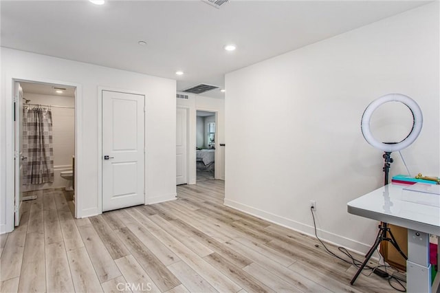 2335 Powell Dr, Rialto, CA 92377 - office featuring light wood-style floors, baseboards, and recessed lighting