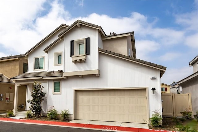 1810 Park Place Ln, Riverside, CA 92501 - view of front of house with a tile roof and fence