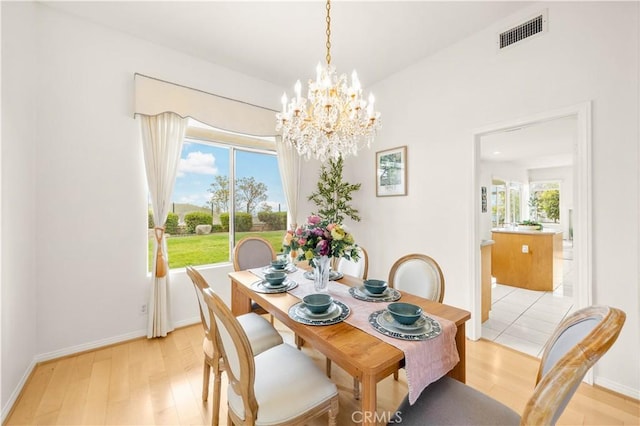 18560 Stonegate Ln, Rowland Heights, CA 91748 - dining area with light wood-type flooring, a chandelier, and baseboards