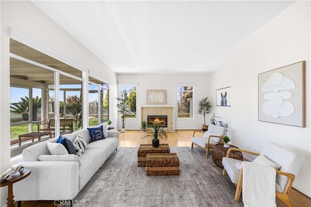 18560 Stonegate Ln, Rowland Heights, CA 91748 - living room with a tiled fireplace and wood finished floors