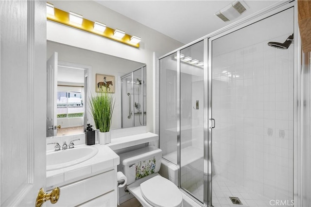 18560 Stonegate Ln, Rowland Heights, CA 91748 - bathroom featuring a stall shower, vanity, and toilet
