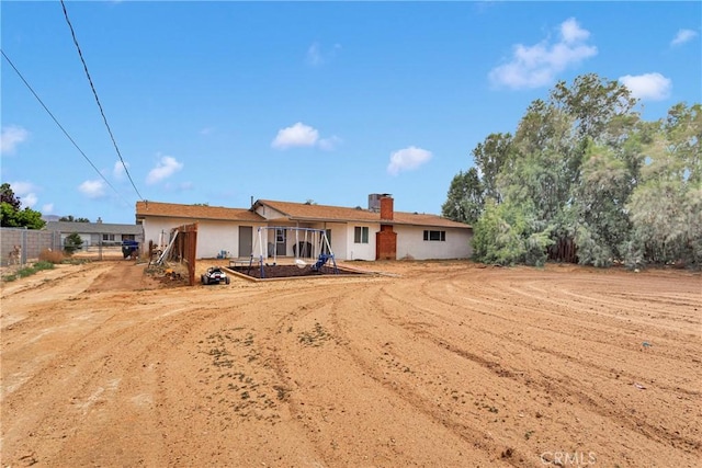 21046 Lone Eagle Rd, Apple Valley, CA 92308 - back of house featuring stucco siding and fence