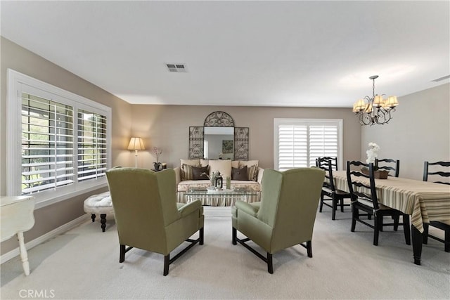 5549 Pine Ave, Chino Hills, CA 91709 - living area with a chandelier and light carpet