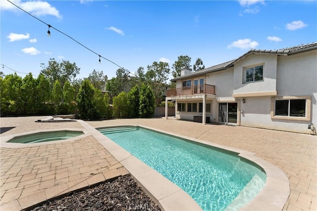 5549 Pine Ave, Chino Hills, CA 91709 - outdoor pool with an in-ground hot tub and a patio area