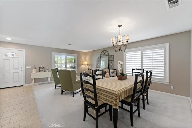 5549 Pine Ave, Chino Hills, CA 91709 - dining room with a chandelier, baseboards, and recessed lighting