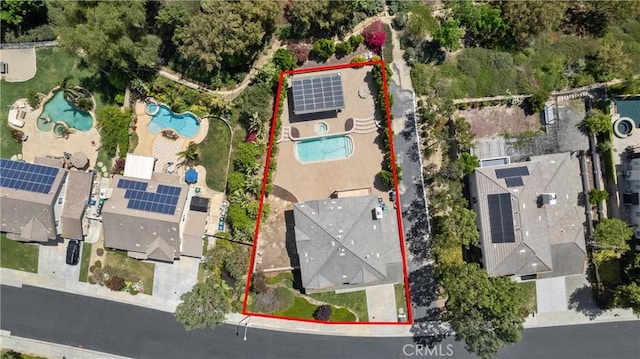5549 Pine Ave, Chino Hills, CA 91709 - aerial view of property and surrounding area featuring property boundaries highlighted