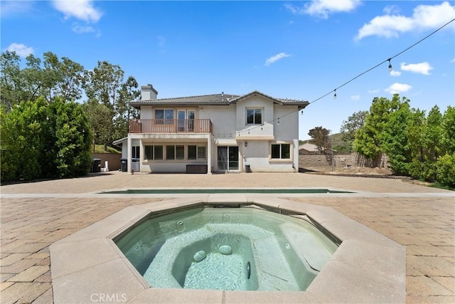 5549 Pine Ave, Chino Hills, CA 91709 - outdoor pool with an in-ground hot tub and a patio area