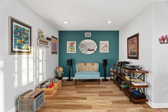 21372 Sand Dollar Ln, Huntington Beach, CA 92646 - sitting room featuring baseboards, light wood finished floors, and recessed lighting