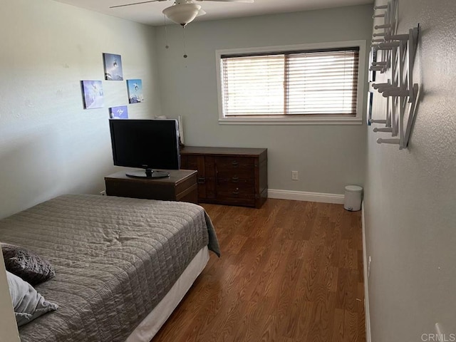 6172 Tamilynn St, San Diego, CA 92122 - bedroom featuring wood finished floors, baseboards, and a ceiling fan