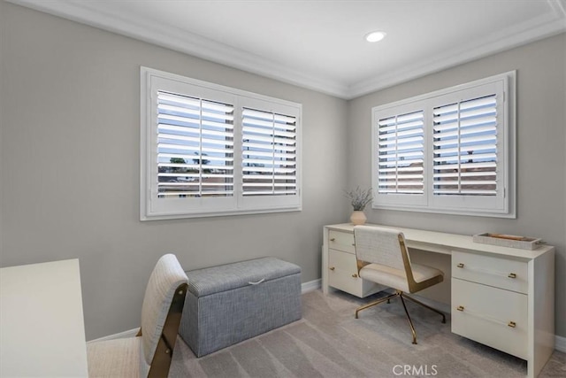 1817 Clark Ln Unit B, Redondo Beach, CA 90278 - office space with light colored carpet, baseboards, and ornamental molding