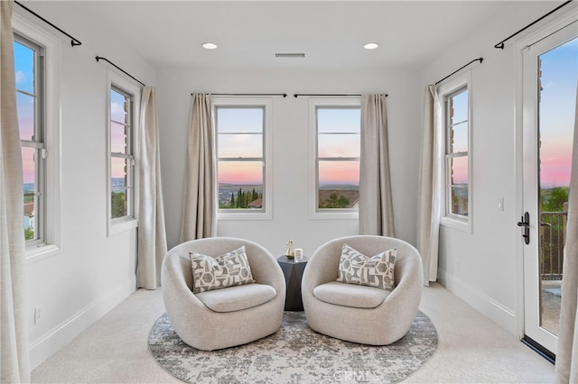 12 Via Alcamo, San Clemente, CA 92673 - sitting room featuring carpet, baseboards, plenty of natural light, and recessed lighting