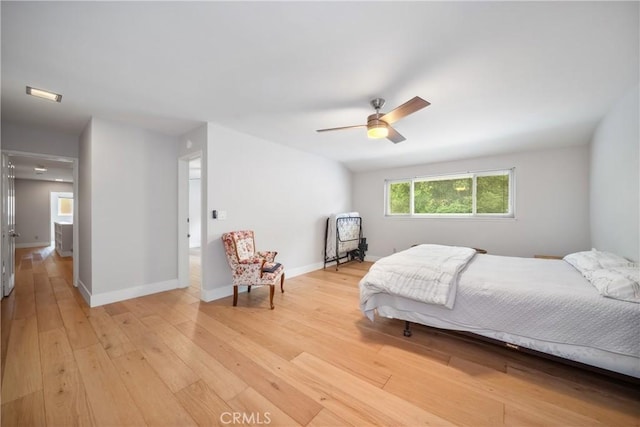 780 Brown Sage Dr, Glendora, CA 91741 - bedroom with light wood-style floors, a ceiling fan, and baseboards