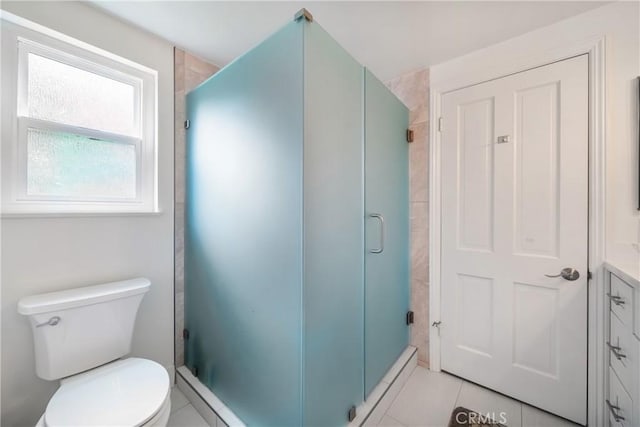780 Brown Sage Dr, Glendora, CA 91741 - bathroom with toilet, vanity, tile patterned flooring, and a shower stall