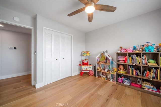 780 Brown Sage Dr, Glendora, CA 91741 - game room with wood finished floors, ceiling fan, and baseboards