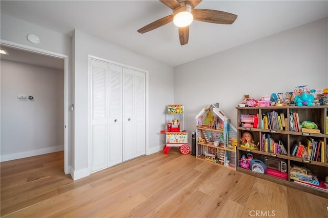 780 Brown Sage Dr, Glendora, CA 91741 - rec room with ceiling fan and wood finished floors