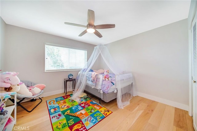 780 Brown Sage Dr, Glendora, CA 91741 - bedroom featuring wood finished floors, baseboards, ceiling fan, and a closet