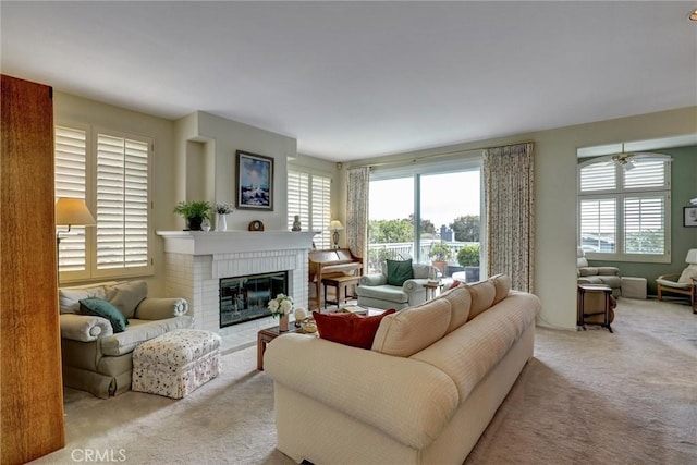 3511 Daffodil Ave Unit 14, Corona Del Mar, CA 92625 - living area with carpet and a fireplace