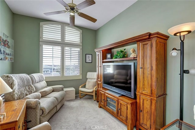3511 Daffodil Ave Unit 14, Corona Del Mar, CA 92625 - living room with light colored carpet and ceiling fan