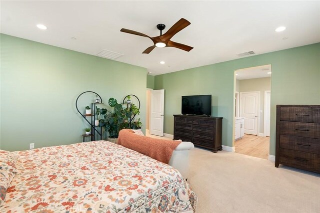 32106 Richardson St, Menifee, CA 92584 - bedroom with carpet floors, recessed lighting, ceiling fan, and baseboards