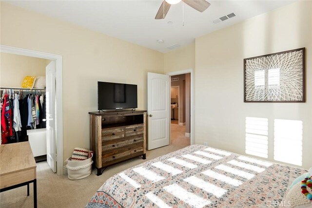 32106 Richardson St, Menifee, CA 92584 - bedroom with carpet floors, a closet, a walk in closet, and ceiling fan