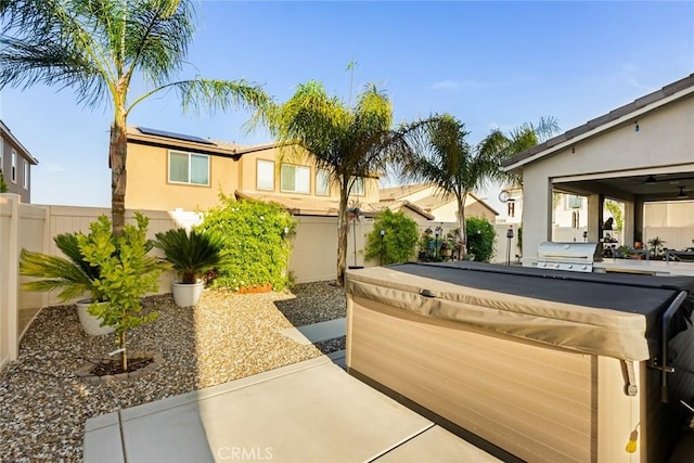 32106 Richardson St, Menifee, CA 92584 - view of patio / terrace featuring a hot tub and area for grilling