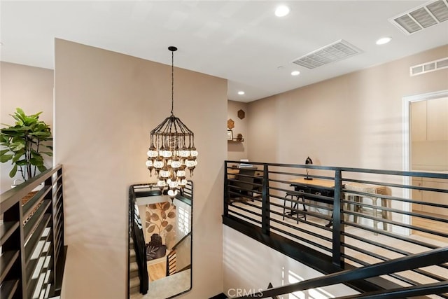 32106 Richardson St, Menifee, CA 92584 - staircase featuring a chandelier and recessed lighting