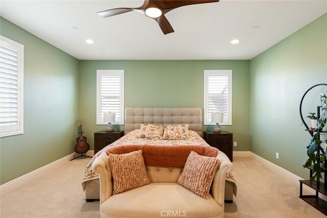 32106 Richardson St, Menifee, CA 92584 - carpeted bedroom with ceiling fan, baseboards, and recessed lighting