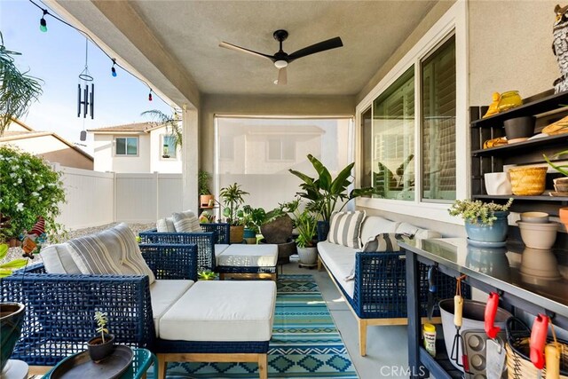 32106 Richardson St, Menifee, CA 92584 - view of patio featuring ceiling fan and an outdoor hangout area