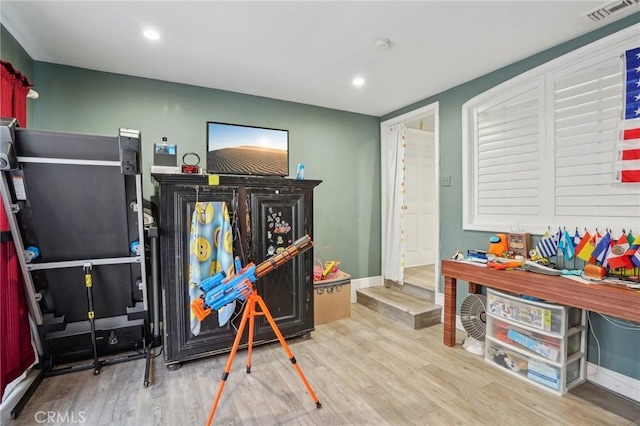 3336 Cherokee Ave, South Gate, CA 90280 - office area with wood finished floors, baseboards, and recessed lighting