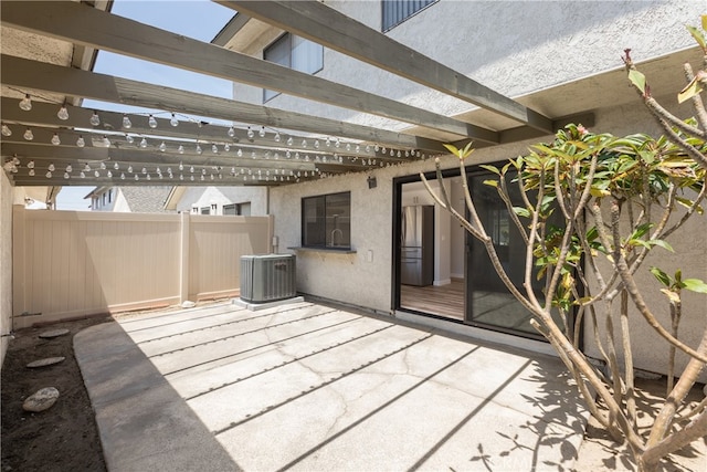 1485 W Cerritos Ave Unit 8, Anaheim, CA 92802 - view of patio / terrace with central AC and a pergola
