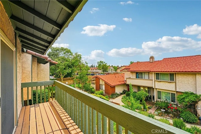 balcony with a residential view