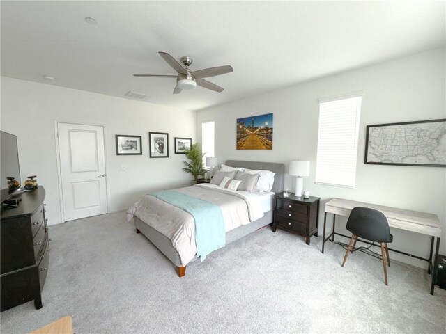 5485 San Roberto, San Diego, CA 92154 - bedroom with carpet floors, a desk, and ceiling fan
