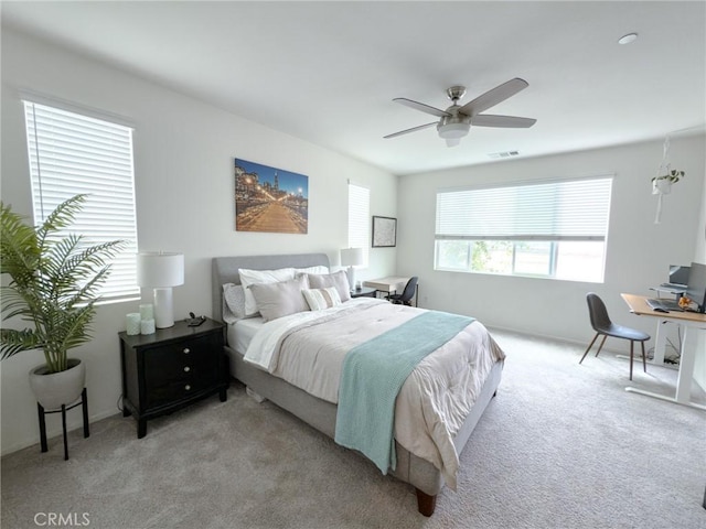5485 San Roberto, San Diego, CA 92154 - carpeted bedroom featuring an office area and ceiling fan