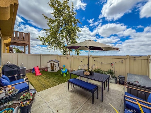 5485 San Roberto, San Diego, CA 92154 - view of patio / terrace with outdoor dining area and grilling area