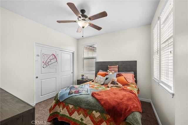 45936 Camino Rubi, Temecula, CA 92592 - bedroom with carpet flooring, baseboards, and a ceiling fan